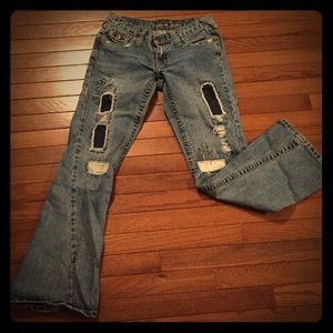 🌸Vintage Inspired🌸ADORABLE patchwork jeans Y2K wide leg